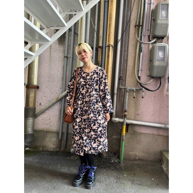 昭和レトロ 古着 ワンピース 長袖 総柄 花柄 前開き : 旅空 tabisora 