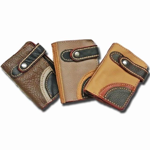 レザー二つ折り財布☆パッチワーク【全3色】 : 旅空 tabisora