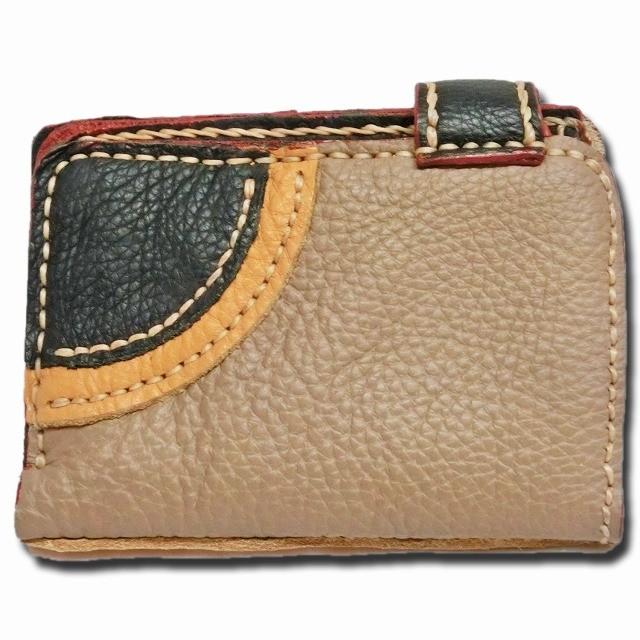 レザー二つ折り財布☆パッチワーク【全3色】 : 旅空 tabisora
