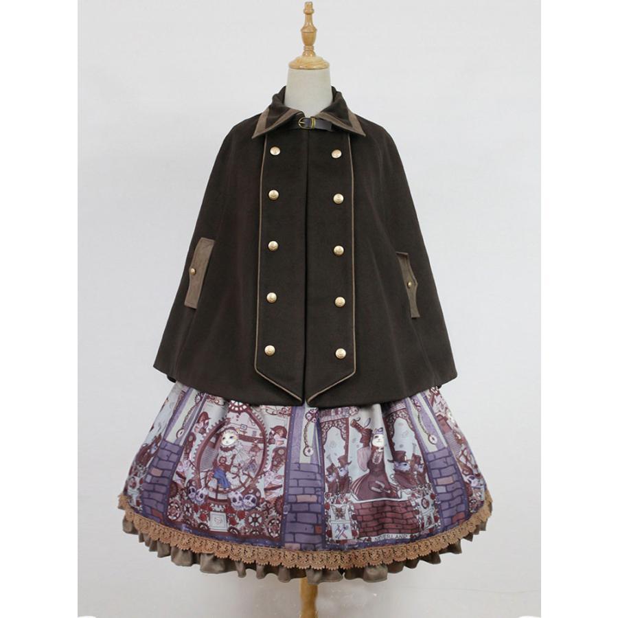 ロリィタケープ　金属飾り　ボタン　パンク　カジュアル　お茶会　無地　ネバーランド 金属飾り ロリィタケープ ボタン カジュアル パンク お茶会 無地