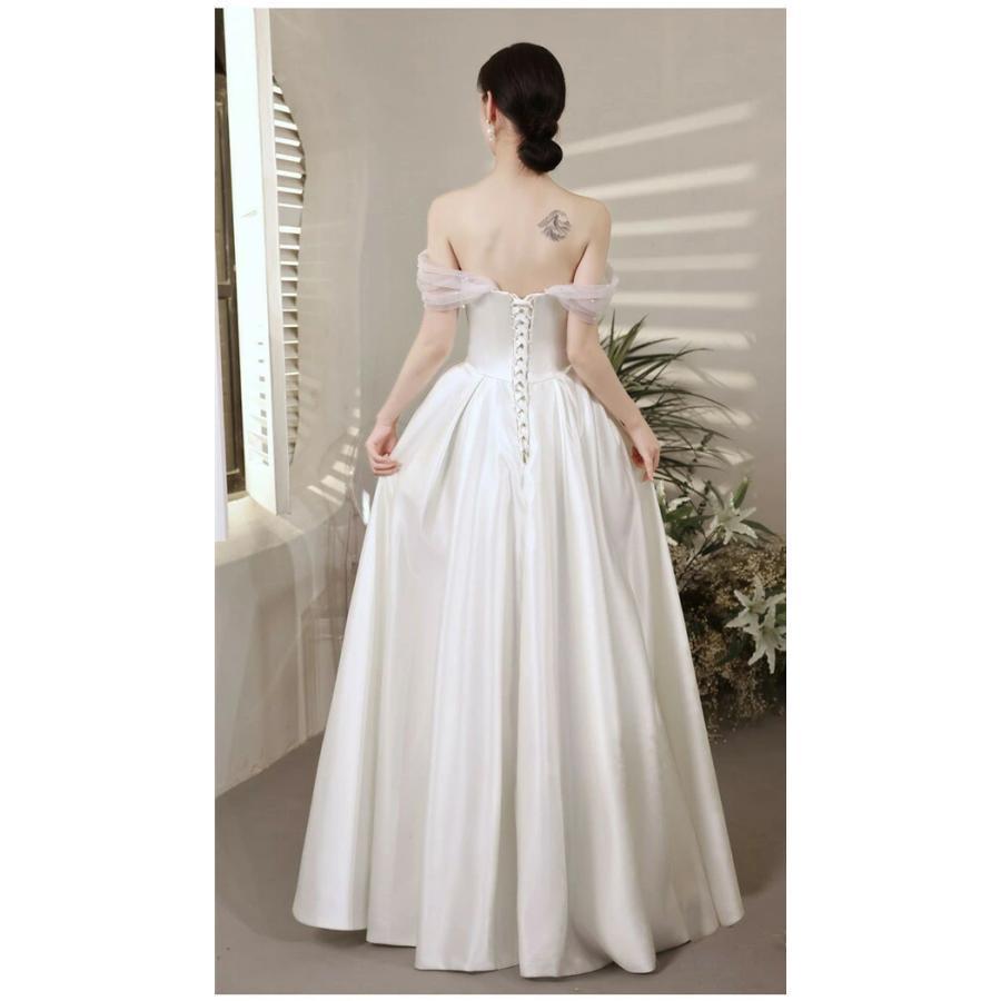 白 パーティードレス 演奏会 ピアノ 発表会 袖あり ホワイト