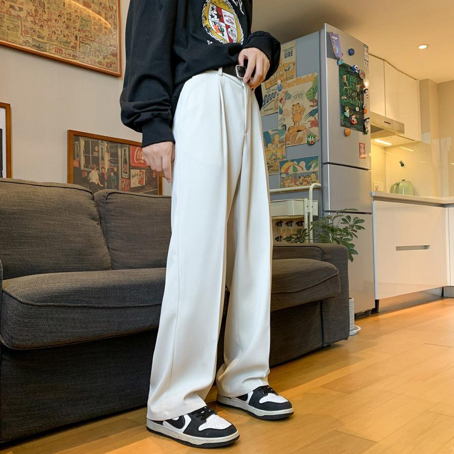 メンズ ワイドパンツ 夏 ゆったり パンツ スラックス 洗える
