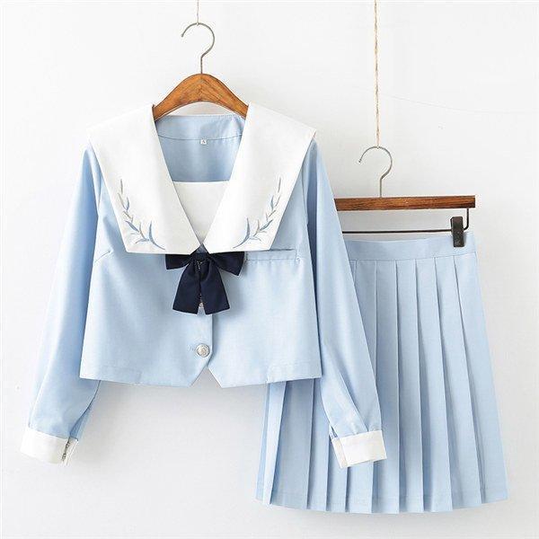 セーラー服 JK制服女子高校生 学生服 セットアップ 上下セットスクール 正統派 新学期 フリーツ 半袖 長袖 春 夏 綿混 蝶ネックタイ付き セーラー服 JK制服女子高校生 学生服 セットアップ 上下セットスクール