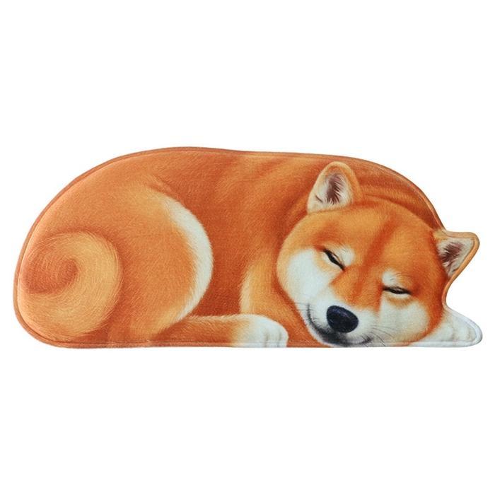 玄関マット カーペット ワンちゃん フロアマット 洗える 3D犬柄ラグ