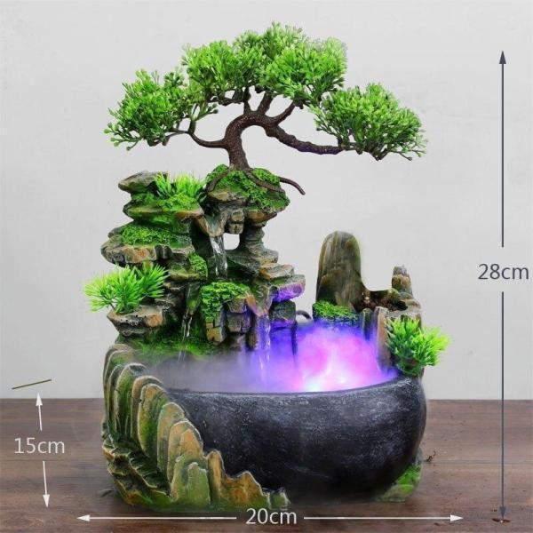 LED照明付き 水槽用模型 噴水オブジェ アクアリウム 造形 水槽 オフィス 卓上 装飾 デスク LED ライト
