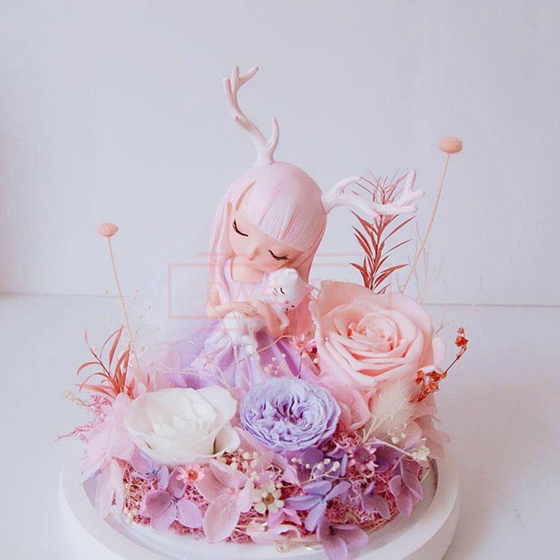 【即購入⭕️】 小さな仙女プリザーブドフラワー 誕生日 プレゼント ガラスドーム おしゃれ バラの花 結婚祝い バレンタインデークリスマス ギフト 【2321978309】(14339円)