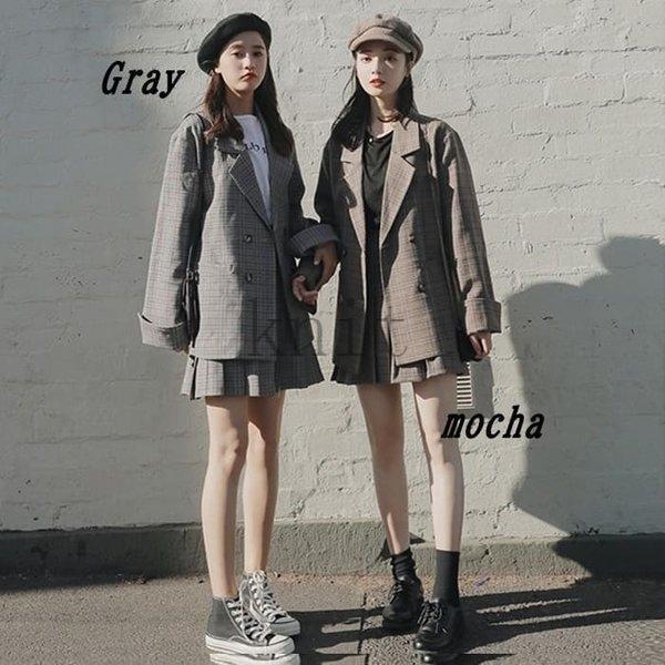 レビュー高評価 セットアップレディース高校生10代20代ファッション長袖春秋韓国ジャケットスカート2点セット上下セットチェックカジュアルかわいい4760 在庫限りの大特価 品質安心 今だけ 収納便利 お買い得プライス 冬物 セットアップレディース高校生10代20代ファッション長袖春秋韓国