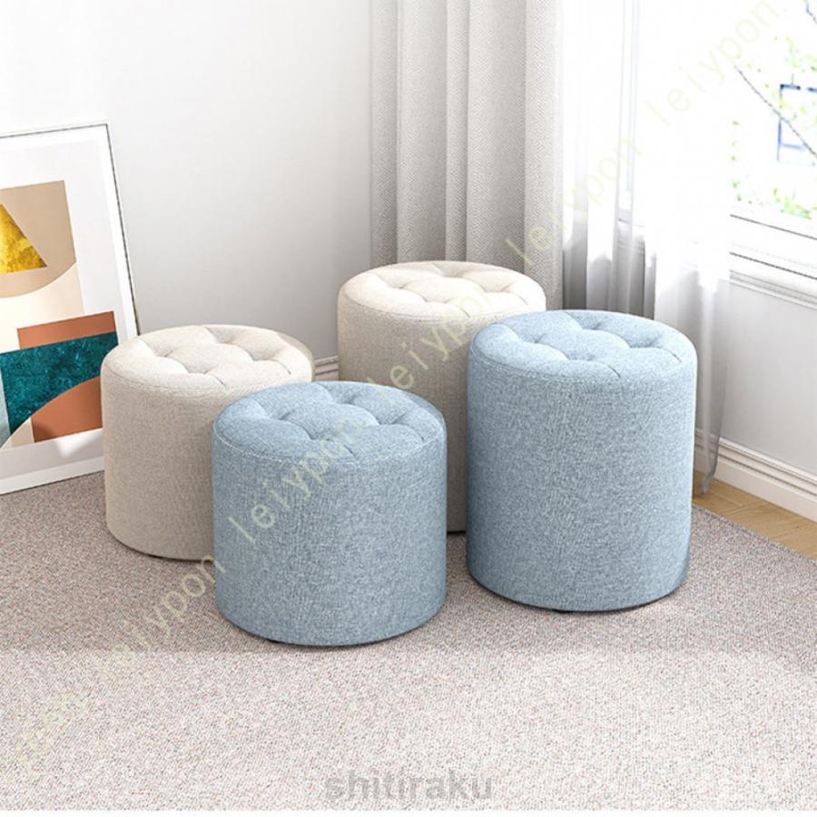 綿麻製 スツール ミニサイズ オットマン ソファ 1人用 足置き