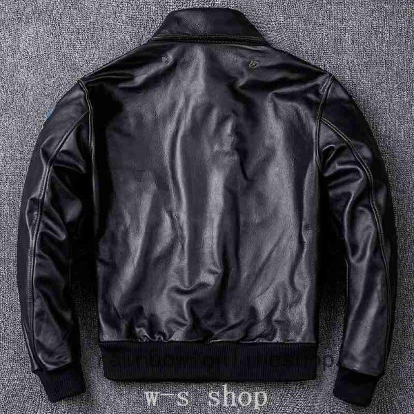 レザー製ジャケット 黒 A2フライトジャケット バイクジャケットジャケットレザージャケットメンズ革ジャケット防寒