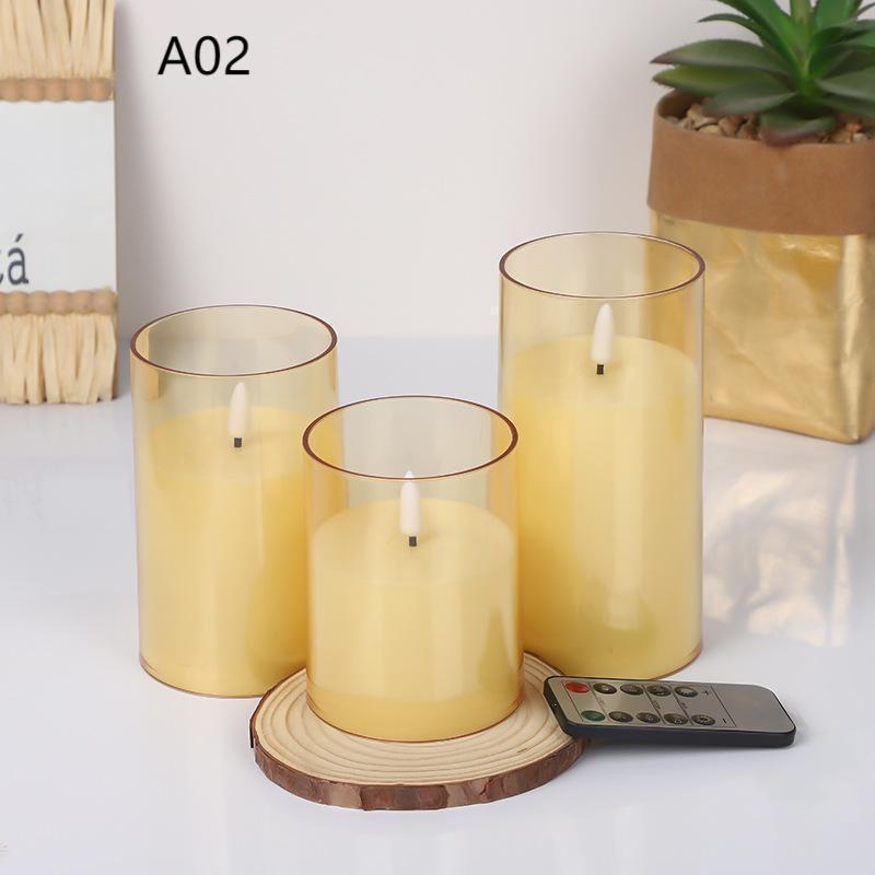 LED キャンドルライト 自動消灯タイマー 3本+リモコンセット 電池式