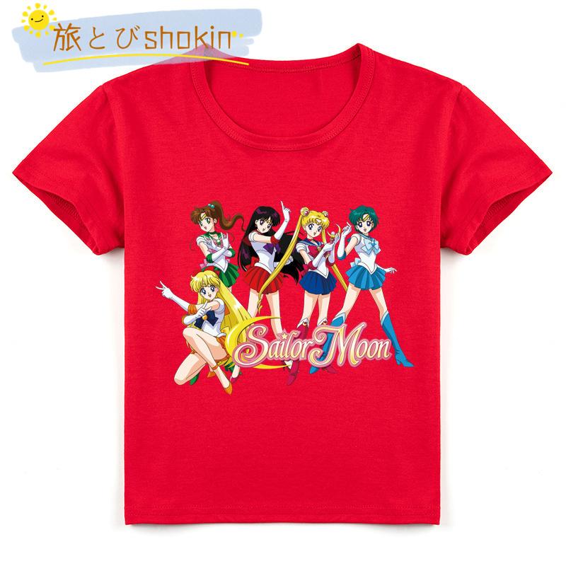 美少女戦士セーラームーン 子供服 半袖Tシャツ 女の子 男の子 丸い襟  