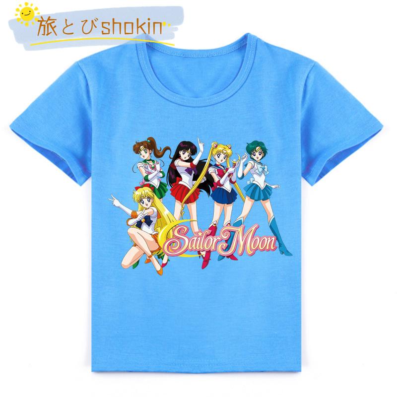 美少女戦士セーラームーン 子供服 半袖Tシャツ 女の子 男の子 丸い襟  