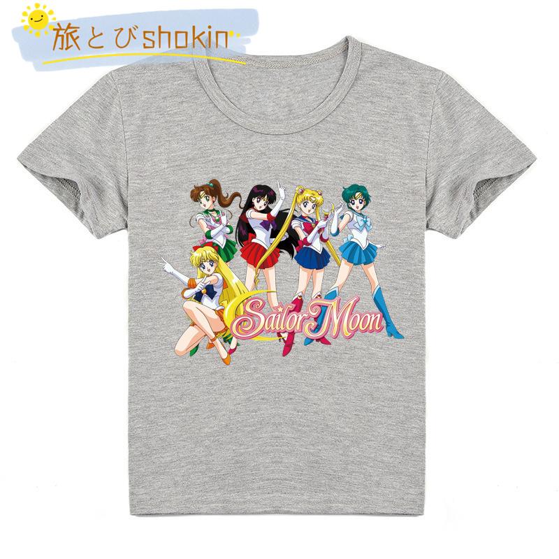 美少女戦士セーラームーン 子供服 半袖Tシャツ 女の子 男の子 丸い襟  