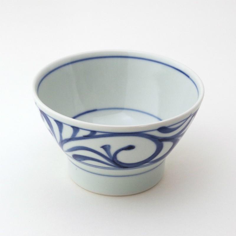 砥部焼 くらわんか 大 唐草 梅山窯 ご飯茶碗 飯碗 伝統工芸品 民藝品