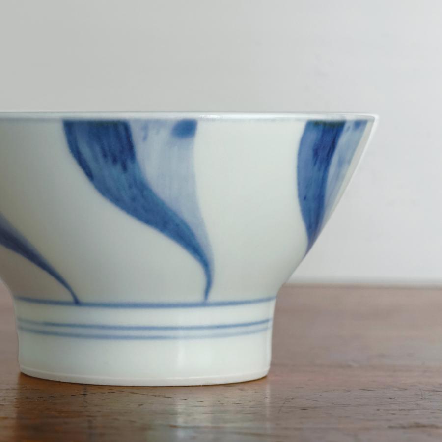 砥部焼 くらわんか 小 だみ入りねじり紋 梅山窯 ご飯茶碗 飯碗 伝統