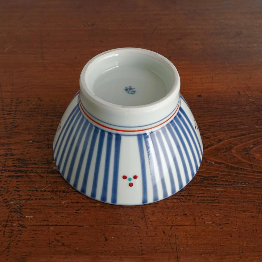 砥部焼 くらわんか 大 十草三つ紋 梅山窯 ご飯茶碗 飯碗 伝統工芸品 民