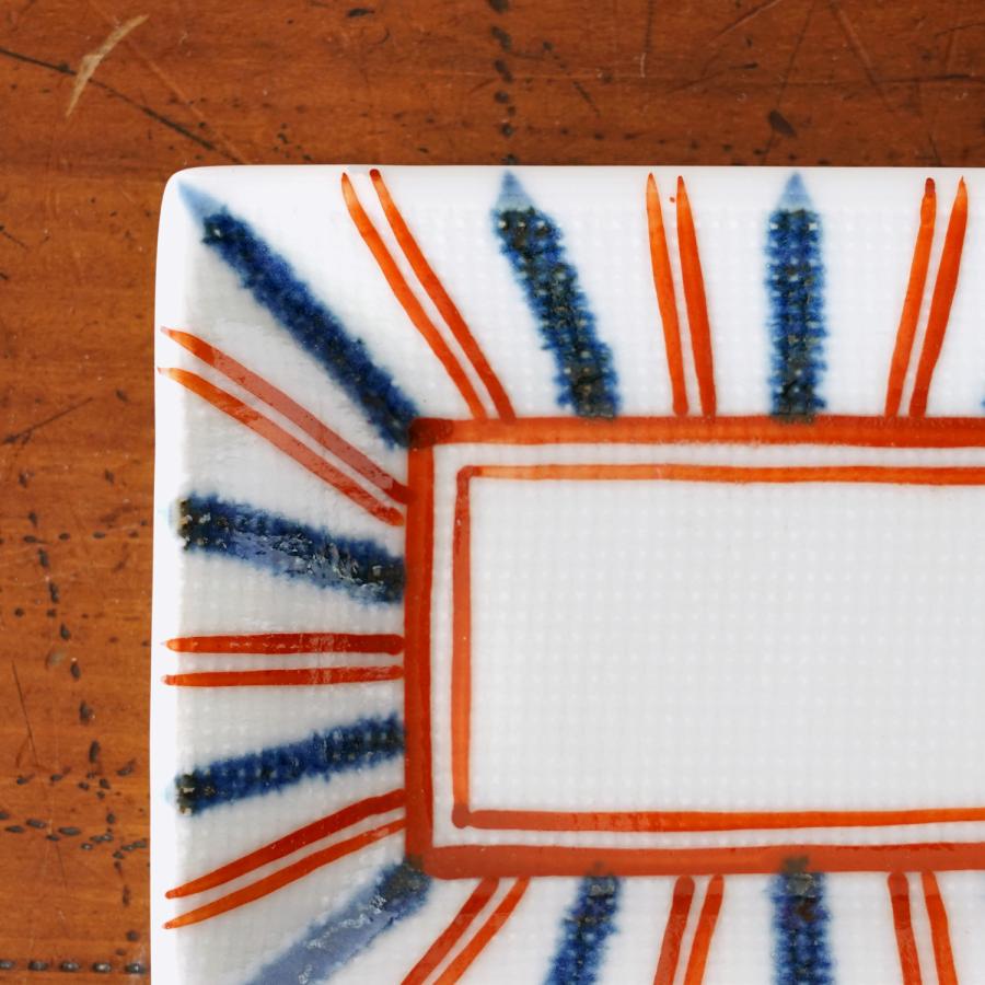 砥部焼 布目小付け 呉須赤線 梅山窯 愛媛県 醤油皿 伝統工芸品 民藝品