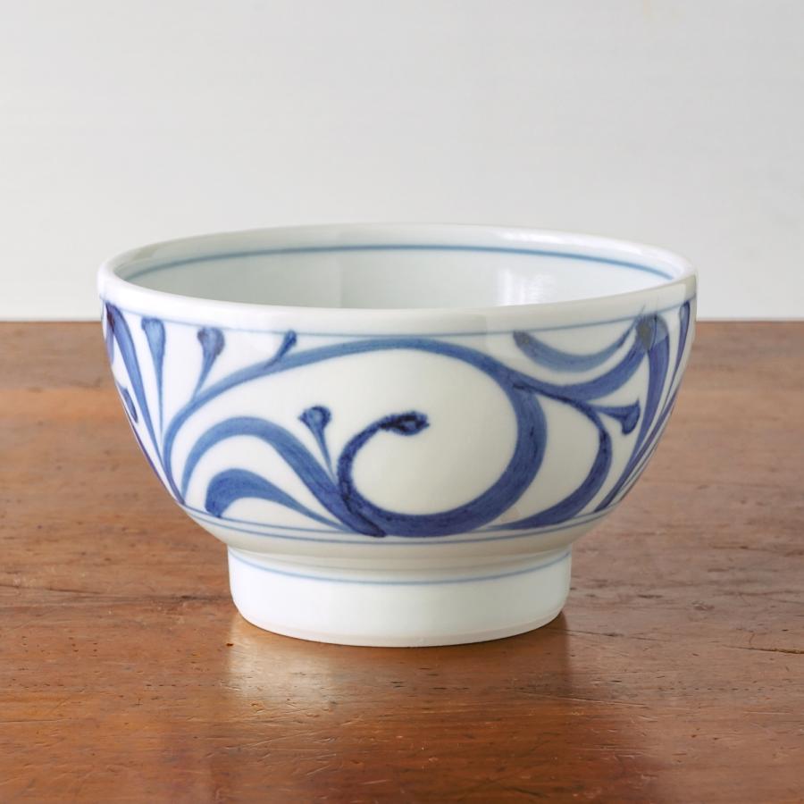 砥部焼 4.5寸丼 唐草 梅山窯 愛媛県産 伝統工芸品 民藝品 食器 キッチン雑貨 ギフト プレゼント 誕生日 お祝い 贈答品 成人祝い | 