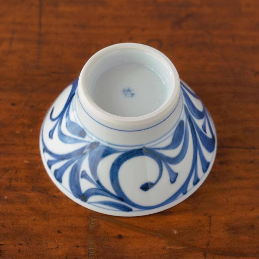 砥部焼 くらわんか 小 唐草 梅山窯 ご飯茶碗 飯碗 伝統工芸品 民藝品