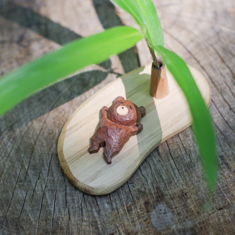 erakko 木陰がほしいタイニークマ 黒／茶色 一輪挿し 花器 花瓶 エラッコ 柴田漆工房 ギフト プレゼント 誕生日 お祝い 贈答品 成人祝い | 