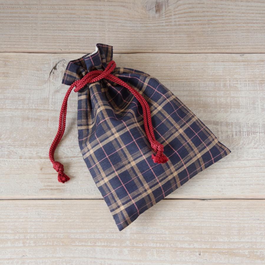 【新品未使用】通販生活　上田紬のジャケット　本絹１００％　１１号 上田紬（つむぎ） 巾着袋 絹100% 長野県産 ポーチ 伝統工芸品 民藝品