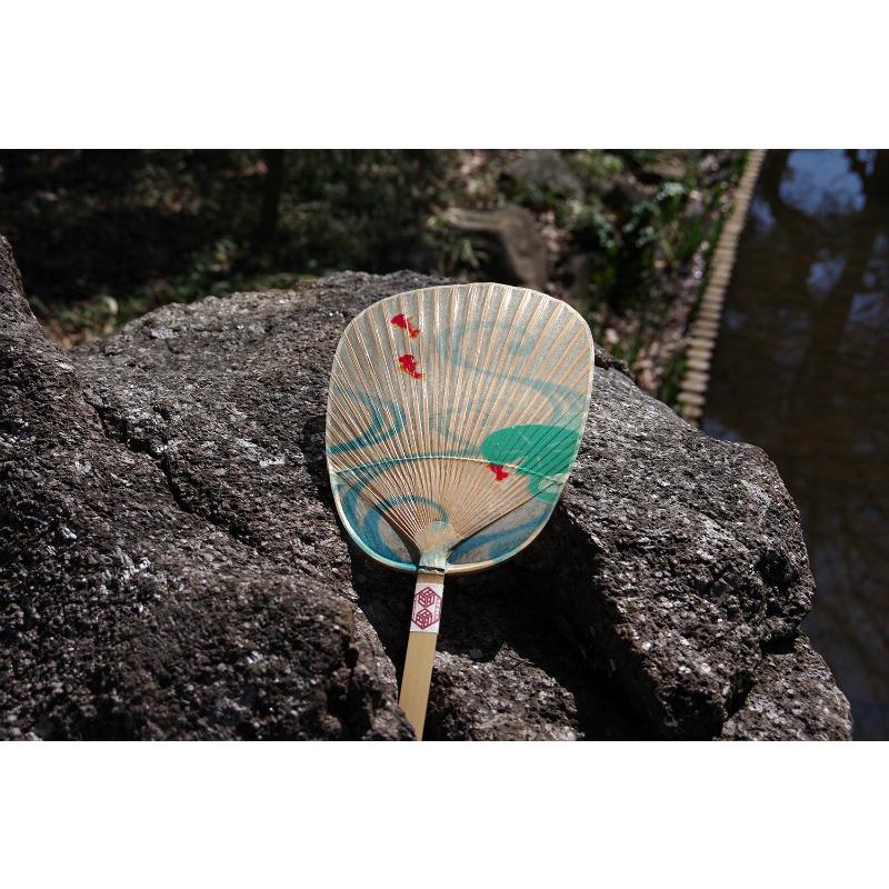 水うちわ 金魚 家田紙工 岐阜県産 美濃手漉き和紙/丸亀うちわ 伝統工芸