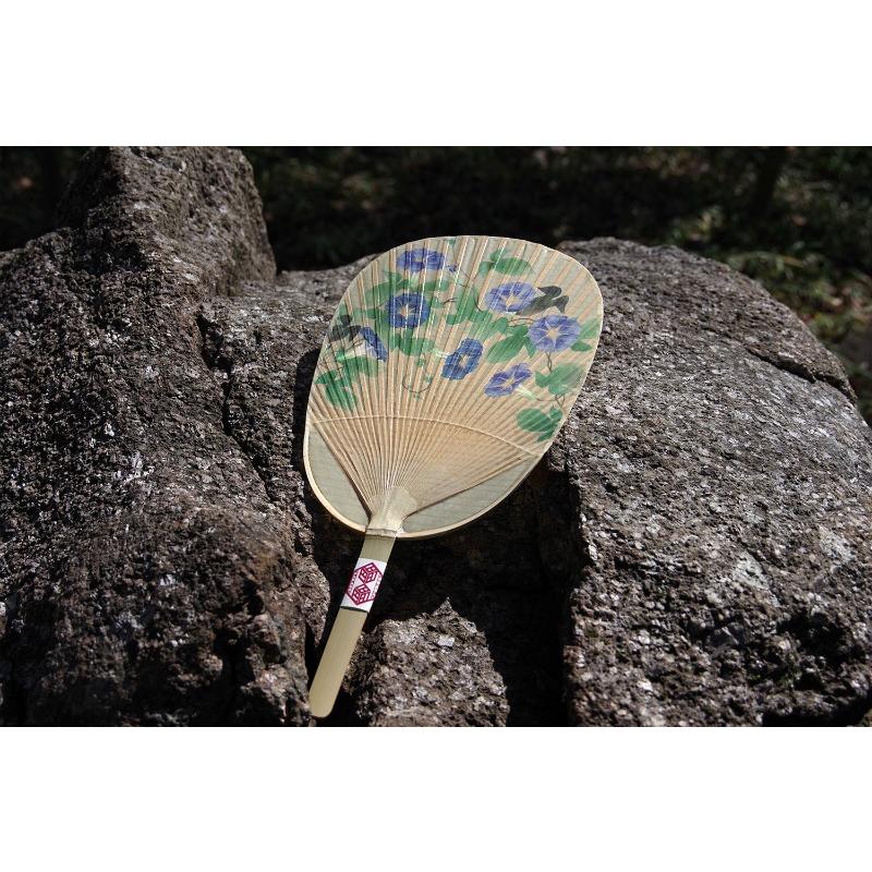 水うちわ 朝顔 家田紙工 岐阜県産 美濃手漉き和紙/丸亀うちわ 伝統工芸 