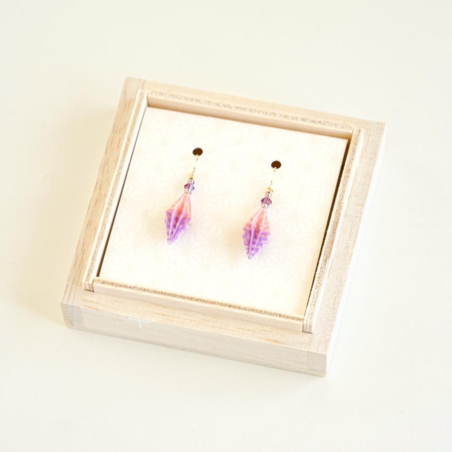 Star Anise イヤリング/ピアス 四海波（ライトピンク×パープル） 本美濃紙 伝統工芸品 民藝品 ギフト プレゼント 誕生日 お祝い 贈答品 成人祝い |  | 01