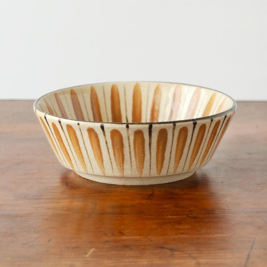 麦藁手 五寸切立鉢 橙/青 小春花窯 瀬戸焼 伝統工芸品 民藝品 食器