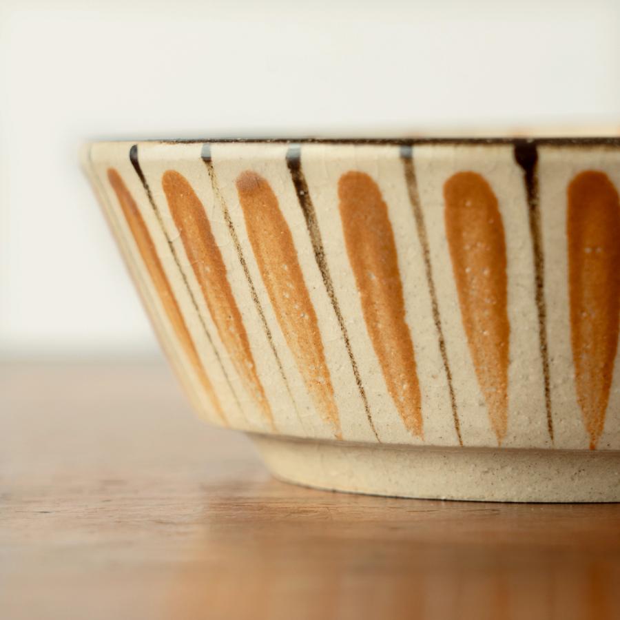 麦藁手 五寸切立鉢 橙/青 小春花窯 瀬戸焼 伝統工芸品 民藝品 食器