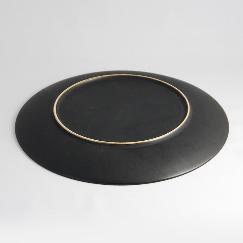 黒照 クロテラス 丸皿 大（Φ260） 大堀相馬焼/雄勝硯 伝統工芸品 民藝