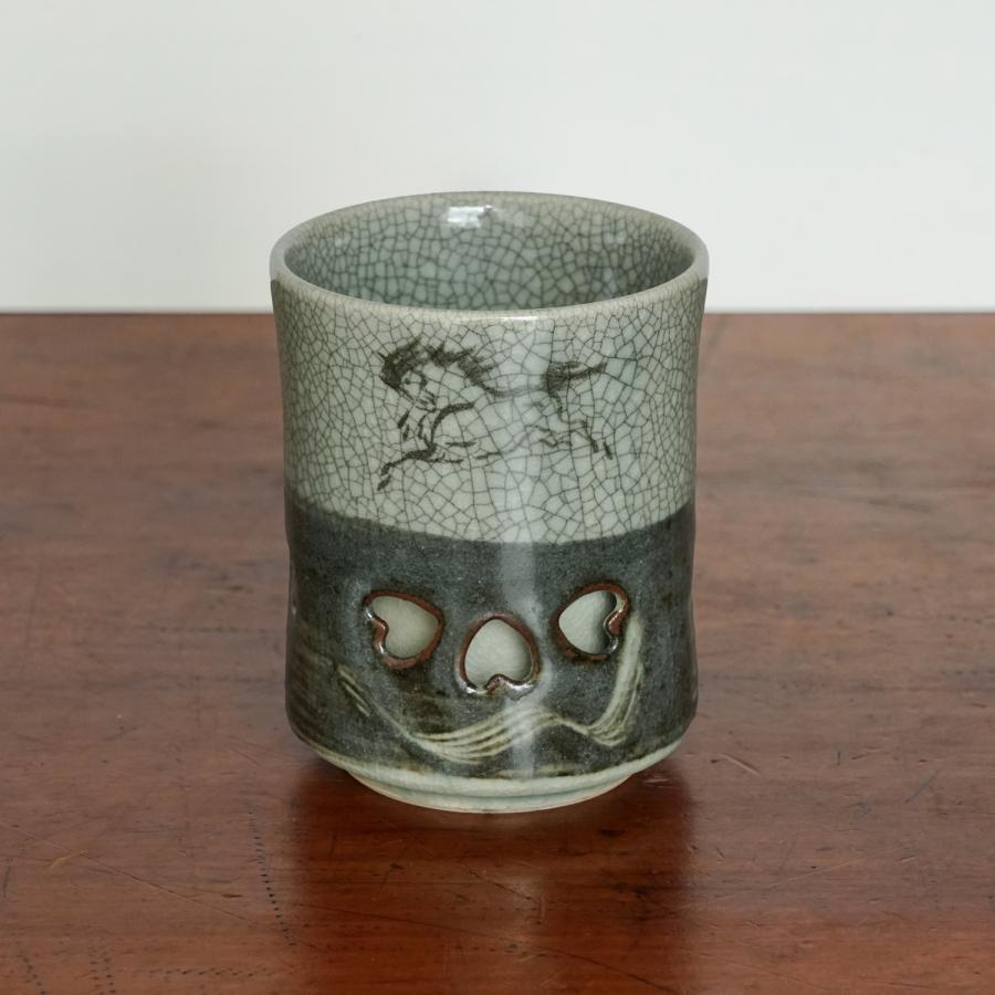 大堀相馬焼 松永窯 二重湯呑み（2.4寸） 福島県 湯呑み 伝統工芸品 民