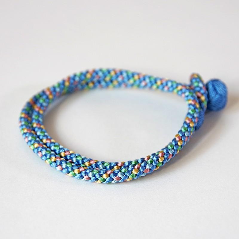 京くみひも 二重巻きブレスレット 青 昇苑くみひも 京都 組紐ブレスレット 組紐アクセサリー ギフト プレゼント 誕生日 お祝い 贈答品 成人祝い |  | 01