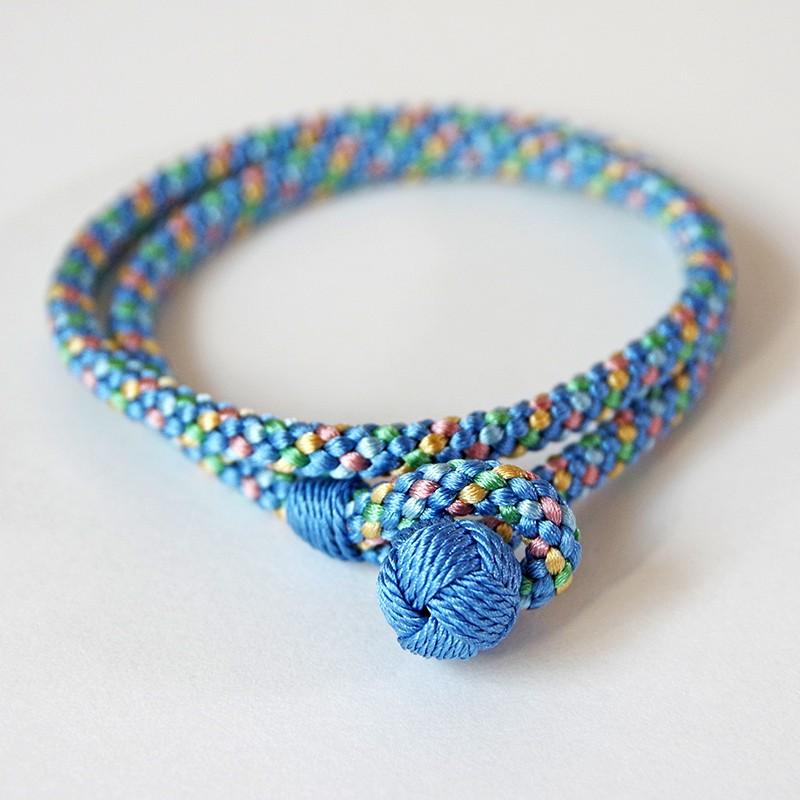 京くみひも 二重巻きブレスレット 青 昇苑くみひも 京都 組紐ブレスレット 組紐アクセサリー ギフト プレゼント 誕生日 お祝い 贈答品 成人祝い |  | 02