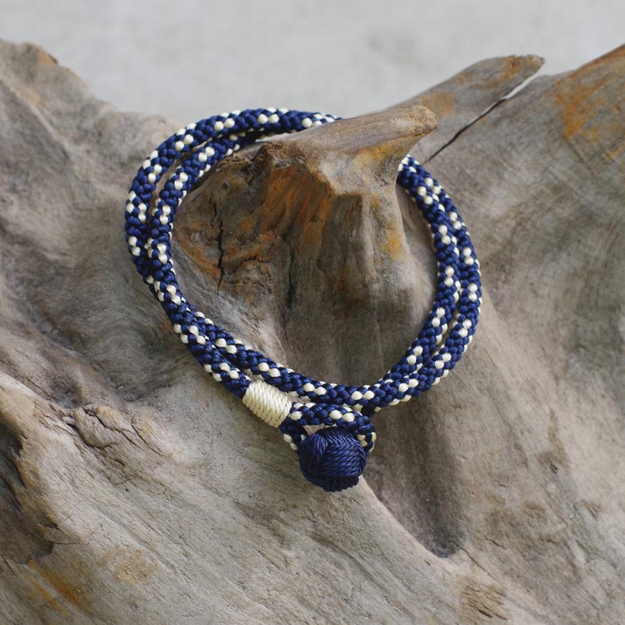 京くみひも 二重巻きブレスレット 別注カラー ネイビー×サンドベージュ