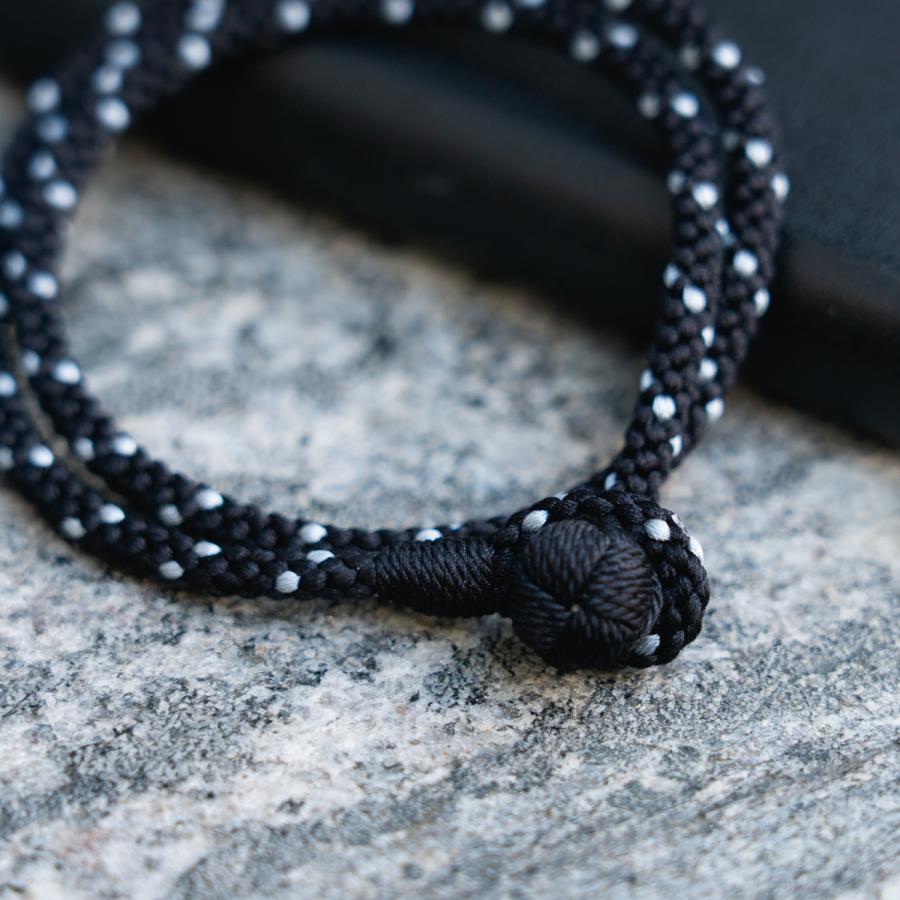 京くみひも 二重巻きブレスレット 別注カラー Urban Black ＜黒＞ 昇苑くみひも 京都 組紐ブレスレット 組紐アクセサリー ギフト プレゼント |  | 01