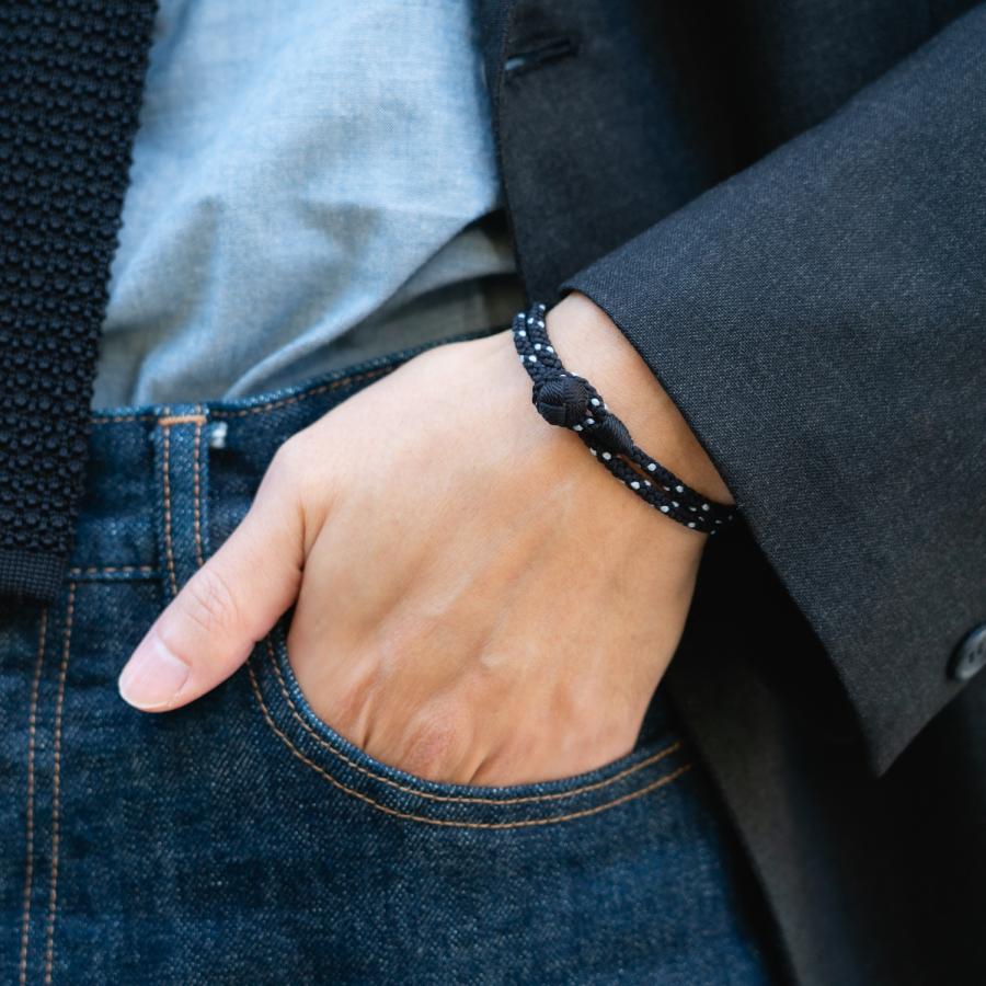 京くみひも 二重巻きブレスレット 別注カラー Urban Black ＜黒＞ 昇苑くみひも 京都 組紐ブレスレット 組紐アクセサリー ギフト プレゼント |  | 03