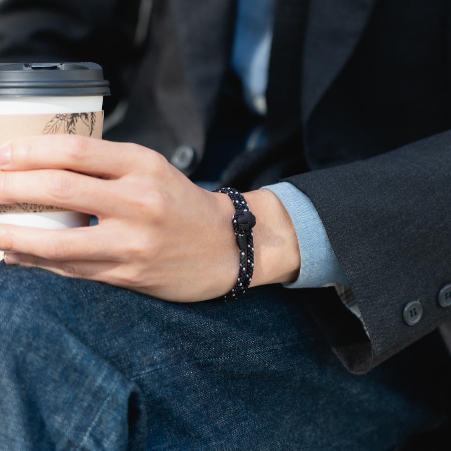 京くみひも 二重巻きブレスレット 別注カラー Urban Black ＜黒＞ 昇苑くみひも 京都 組紐ブレスレット 組紐アクセサリー ギフト プレゼント |  | 04