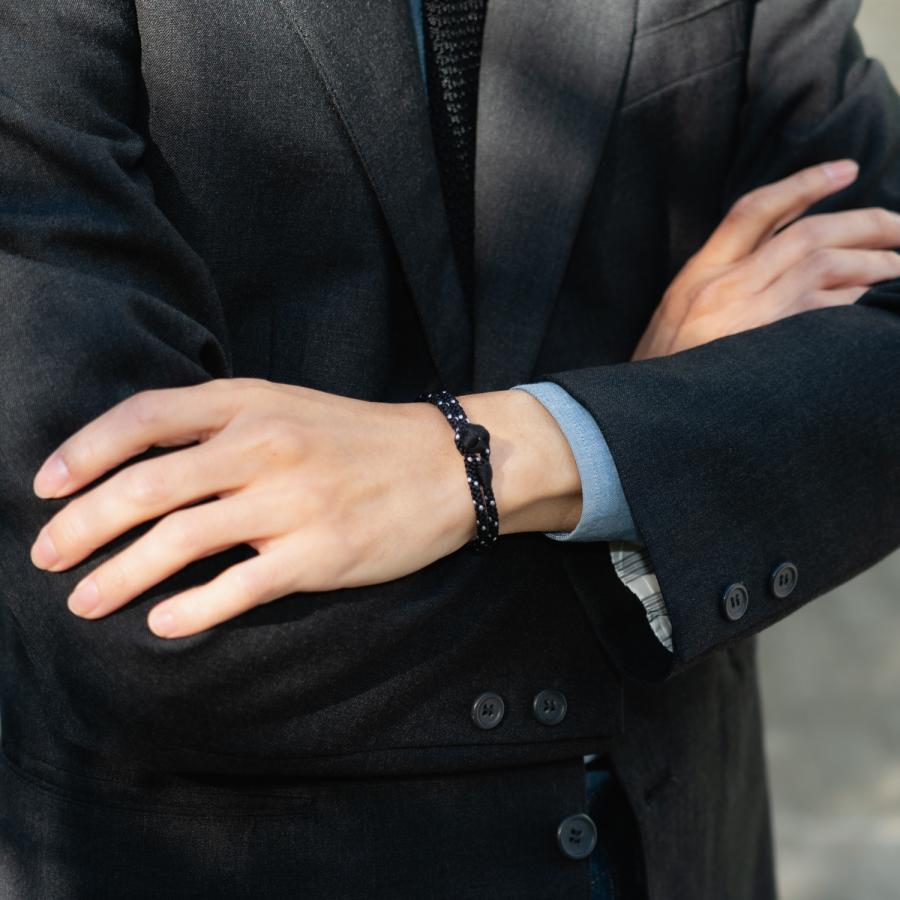 京くみひも 二重巻きブレスレット 別注カラー Urban Black ＜黒＞ 昇苑くみひも 京都 組紐ブレスレット 組紐アクセサリー ギフト プレゼント |  | 06