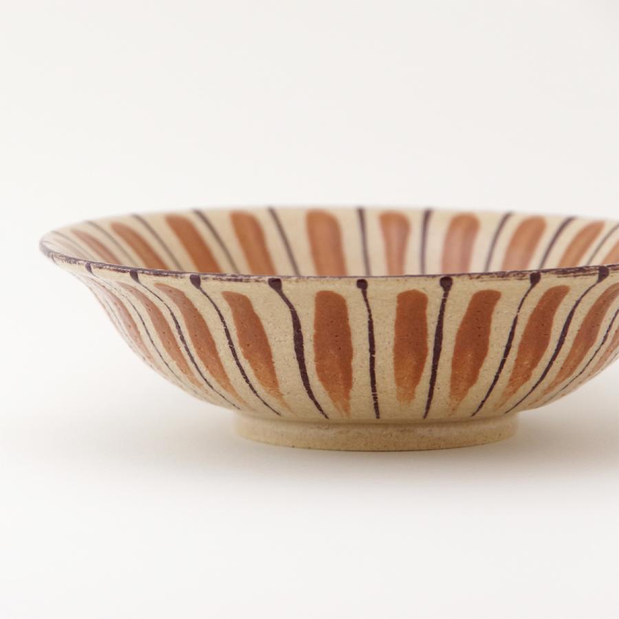 麦藁手 中平鉢 橙/青 小春花窯 瀬戸焼 伝統工芸品 民藝品 食器