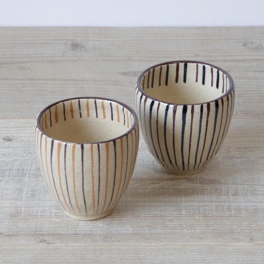 二色十草 丸湯呑 橙/青 小春花窯 瀬戸焼 伝統工芸品 民藝品 食器