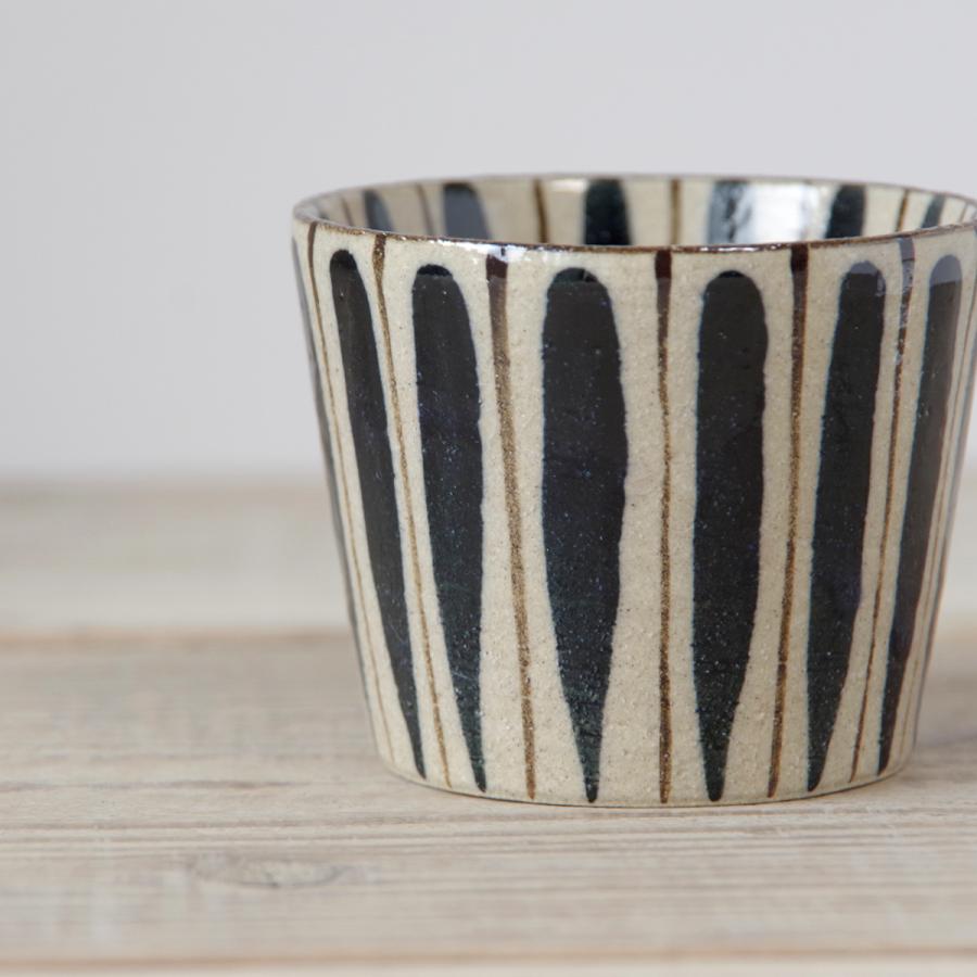 麦藁手 そば猪口 橙/青 小春花窯 瀬戸焼 伝統工芸品 民藝品 食器