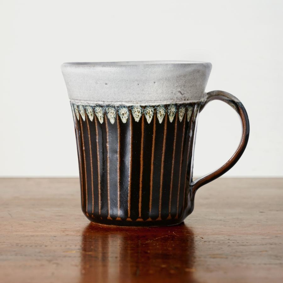 俊彦窯 しのぎ手マグカップ 掛け分け 丹波焼 兵庫県 清水俊彦 伝統工芸品 民藝品 食器 ギフト プレゼント 誕生日 お祝い 贈答品 成人祝い |  | 01