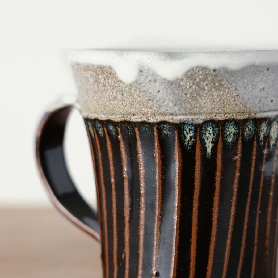 俊彦窯 しのぎ手マグカップ 掛け分け 丹波焼 兵庫県 清水俊彦 伝統工芸品 民藝品 食器 ギフト プレゼント 誕生日 お祝い 贈答品 成人祝い |  | 02