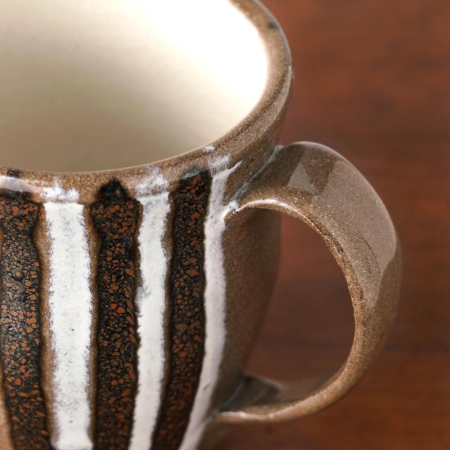 俊彦窯 縦縞（麦藁手）マグカップ 丹波焼 兵庫県 清水俊彦 伝統工芸品 民藝品 食器 ギフト プレゼント 誕生日 お祝い 贈答品 成人祝い |  | 04