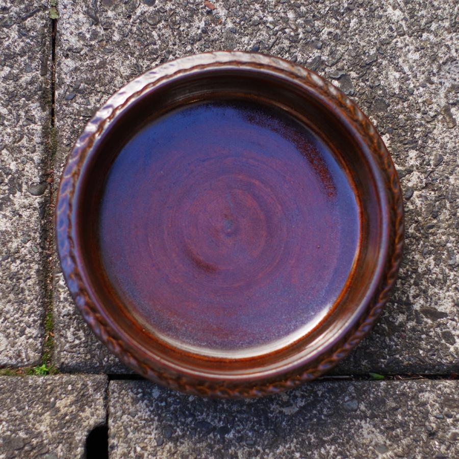 山内卓夫 平鍋 グラタン皿 直径25cm 黒／飴色 信楽焼 土鍋 耐熱皿 伝統