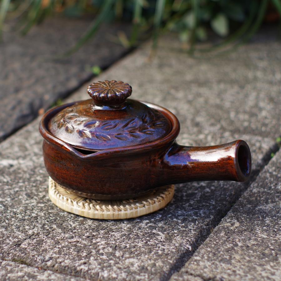 山内卓夫 片手鍋 黒／飴色 信楽焼 滋賀県産 土鍋 伝統工芸品 民藝品