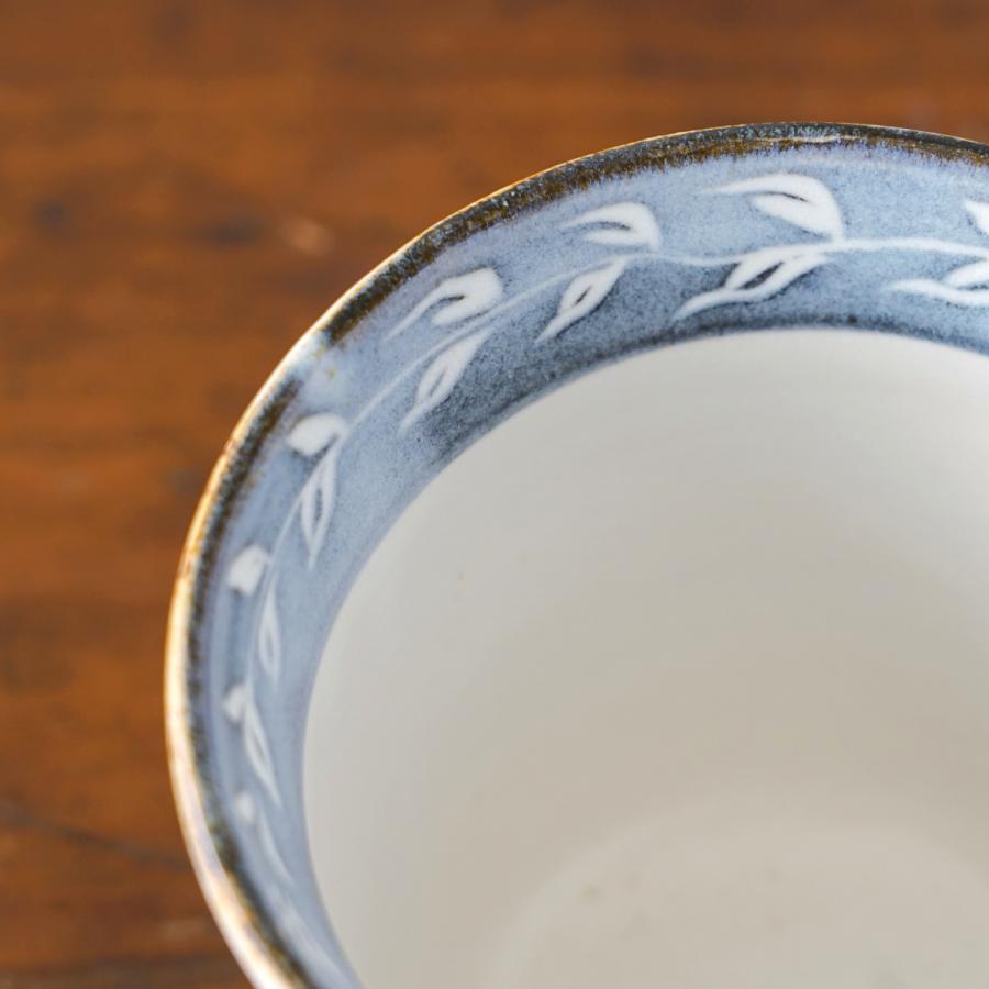 山内卓夫 マグカップ リーフ柄 水色 信楽焼 滋賀県産 和食器 陶器