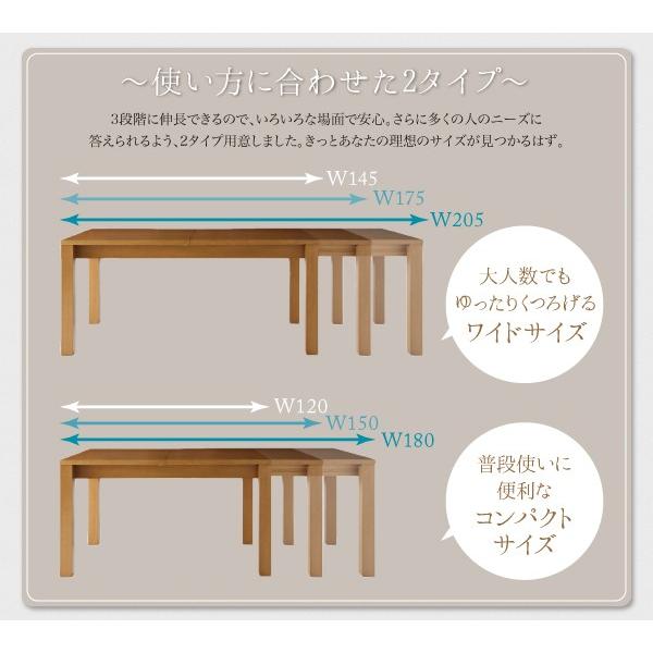 ダイニングテーブル 伸長式 5点 〔テーブルW145-205+チェア4脚〕｜table-lukit｜10