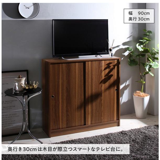 棚 ラック スリム 壁付け 木製 〔幅60cm×奥行30×85cm〕 スマートな引き戸収納｜table-lukit｜09